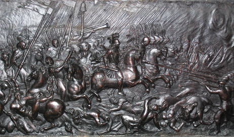 Bitwa pod Beresteczkiem w 1651 r., płaskorzeźba z nagrobka serca Jana II Kazimierza w kościele Saint-Germain-des-Prés w Paryżu
