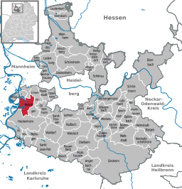 Läget för Ketsch i Rhein-Neckar-Kreis