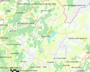 Poziția localității Beaufort-sur-Doron