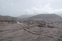 Plymouth in 2006, following the 1997 eruptions which buried most of the town in ash