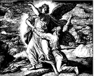 Giacobe combatte con Dio, incisione su legno del 1860 di Julius Schnorr von Carolsfeld