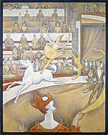 Ж. Сёра. Цирк. 1891. Холст, масло. Музей Орсе, Париж