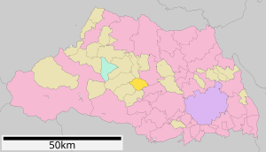 Lage Hatoyamas in der Präfektur