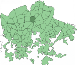 Position of Pukinmäki within Helsinki