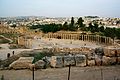 Image 51Forum of Gerasa (Jerash in present-day Jordan), with columns marking a covered walkway (stoa) for vendor stalls, and a semicircular space for public speaking (from Roman Empire)