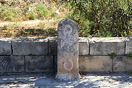 A defaced milestone in Swieqi