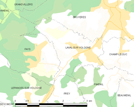 Mapa obce Laval-sur-Vologne