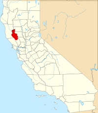Map of Kalifornija highlighting Lake County