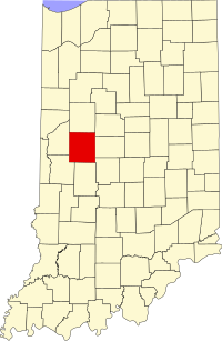 Map of Indijana highlighting Montgomery County