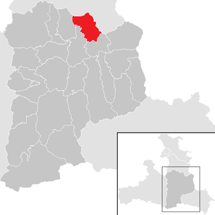 Lage der Gemeinde St. Martin am Tennengebirge im Bezirk St. Johann im Pongau (anklickbare Karte)