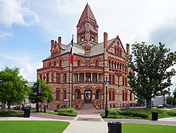 The Hopkins County Courthouse in Sulphur Springs. The structure was added to the National Register of Historic Places on April 11, 1977.