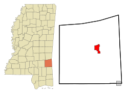 Location of Waynesboro, Mississippi