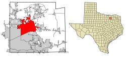 Location of McKinney in Collin County, Texas