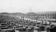 The uniform layout of Timgad remains visible in the site's modern ruins