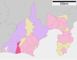 موقعیت Iwata در استان شیزوئوکا