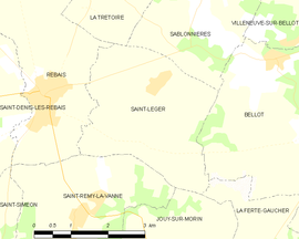 Mapa obce Saint-Léger