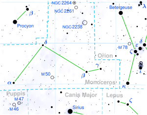 Scholz's Star is located in the constellation Monoceros