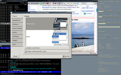 Openbox képernyőkép: ncmpc, irssi, firefox, obconf, conky