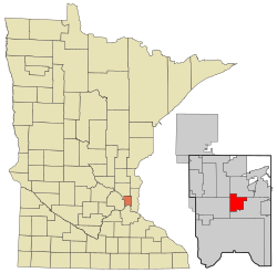 Location of the city of Little Canada within Ramsey County, Minnesota