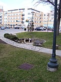 A photographic view of the park that illustrates the grotto.