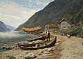 Thomas Fearnleys maleri av Gravensfjord (Granvinsfjorden) fra 1839