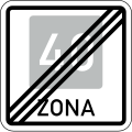 End of recommended speed zone