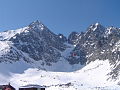 From left: Lomnický štít, Vidlové veže, Kežmarský štít, and Malý Kežmarský štít, as viewed from Skalnaté pleso