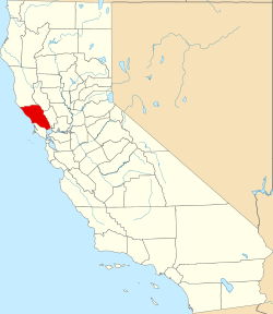 Karte von Sonoma County innerhalb von Kalifornien