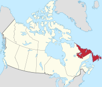 De sjtaot Newfoundland en Labrador in 't hujig Canada; 't gróndjgebeed is 'tzelfde wie de vreugere zelfsjtenjige sjtaot.