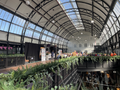 The first floor of the market, with a wide view of the refurbished building and Victorian roof