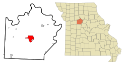 Location of Marshall, Missouri