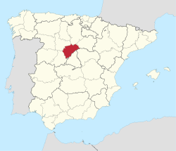 Map of Spain with Segovia highlighted