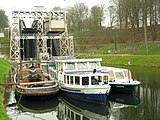 Lift no. 3, of four late-19th-century hydraulic boat lifts on the old Canal du Centre near the town of La Louvière, and a World Heritage Site.