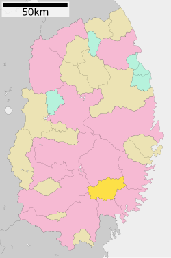 Location of Sumita in Iwate Prefecture