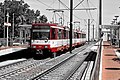 Stadtbahnwagen Typ B80D Aluminiumbauweise (42er Wagennummern), hier der Wagen 4227 als U 75 am Luegplatz in Richtung Neuss Hbf