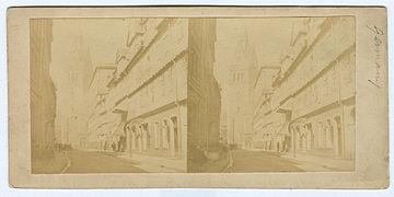 Frühe, „unechte“ Stereoskopie aus zwei in Hannover nacheinander aufgenommenen Fotos, erkennbar u. a. an den verschiedenen Positionen der Person unten rechts