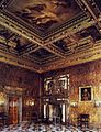 Монументален клетъчен плафон в Стаята на птиците и камината на Сигизмунд III, проектиран от Джовани Тревано.