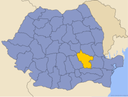 Повіт Бузеу на мапі Румунії