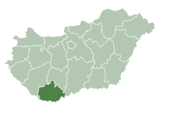 Location of Baranya County