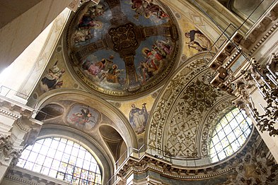 Dome of the choir, with paintings of "Force and Justice" by Merry-Joseph Blondel (1781-1853).