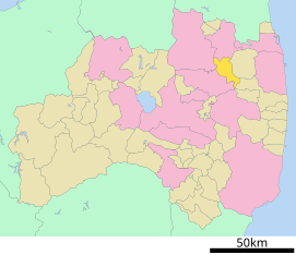 Lokasi Kawamata di Prefektur Fukushima