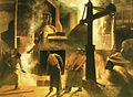 Image 19Painting of steel production in Ougrée by the celebrated 19th century artist Constantin Meunier (from History of Belgium)