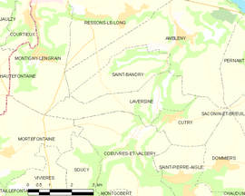 Mapa obce Laversine