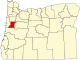 State map highlighting Benton County