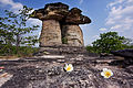 Mushroom-shaped rock pillars