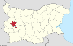Oblast Sofie na mapě Bulharska