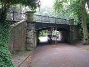 The bridge (1857) carrying The Terrace over a carriageway