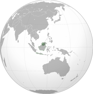 Бруней на карте региона