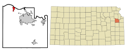 Location within Douglas County and Kansas