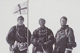 Mackay, David, and Mawson at the South Magnetic Pole on 16 January 1909